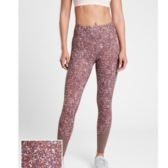 Like new! Athleta Tall Rainier Printed Mesh‎ Tight Leggings - Picture 1 of 8